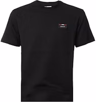 BALLY SS24 Black Crewneck Loose Fit T-Shirt with Logo Patch. 603085-F000 BALLY SS24 Black Crewneck Loose Fit T-Shirt with Logo Patch. 603085-F000