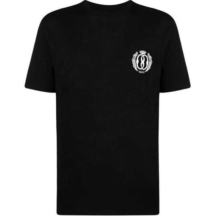 BALLY SS24 Black Logo Print Cotton Crewneck T-Shirt 6305677-U901