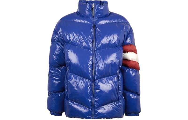 BALLY SS24 Geometric Pattern Zip-Up Jacket for Men - Blue 6306333