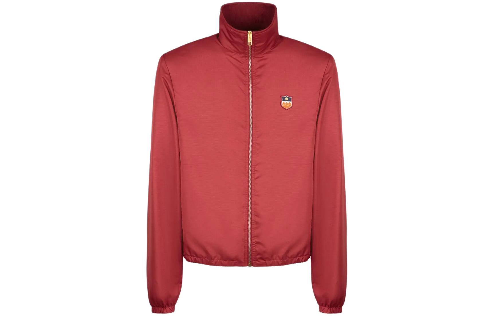 BALLY SS24 High-Neck Logo Badge Jacket Long Sleeve - Red 6306730
