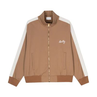 BALLY SS24 Logo Embroidered Colorblock Jacket Camel Brown 6307048