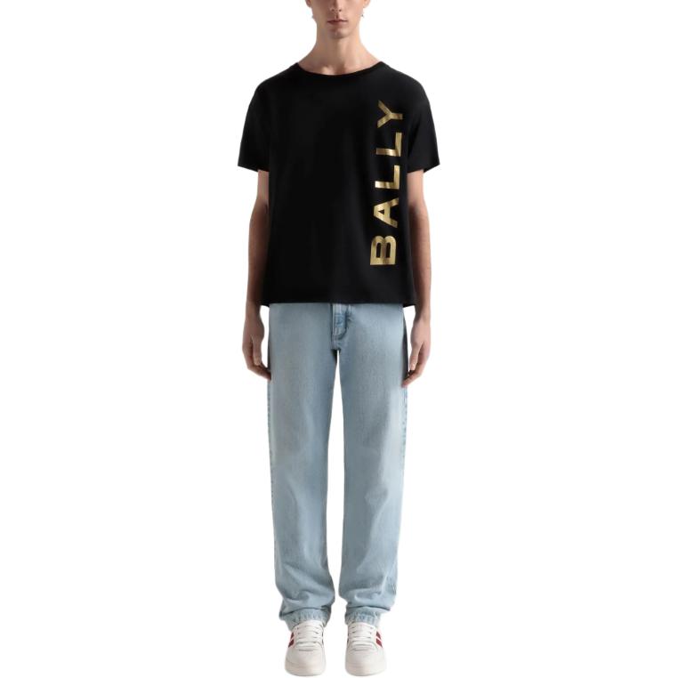 Purchase 발리 SS24 로고 프린트 크루넥 반팔 티셔츠 블랙. 6306483