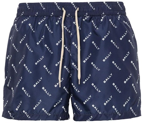 BALLY SS24 Celana Pendek Pantai Pria Navy Blue dengan Logo dan Potongan Lurus. 6307041U563 Order BALLY SS24 Celana Pendek Pantai Pria Navy Blue dengan Logo dan Potongan Lurus. 6307041U563