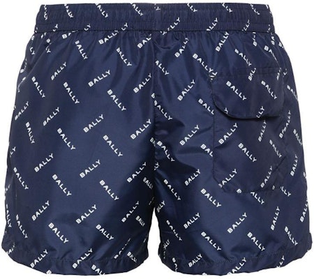 BALLY SS24 Celana Pendek Pantai Pria Navy Blue dengan Logo dan Potongan Lurus. 6307041U563 Lookbook BALLY SS24 Celana Pendek Pantai Pria Navy Blue dengan Logo dan Potongan Lurus. 6307041U563