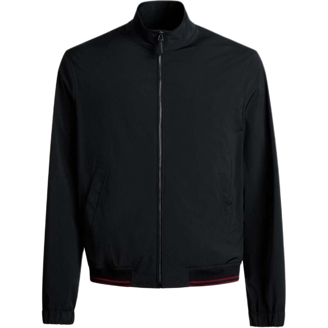 BALLY SS24 Navy Blue Solid Stripe Trim Long-Sleeve Jacket 6308905