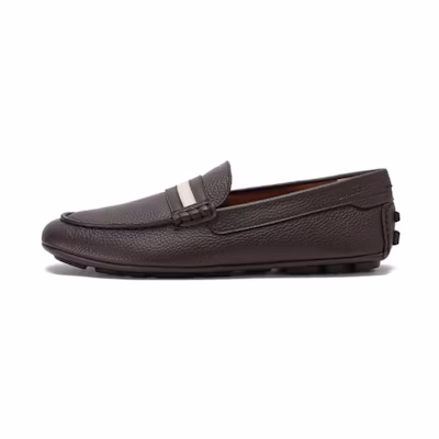 BALLY Stripe Accented Leather 'Ebony'
