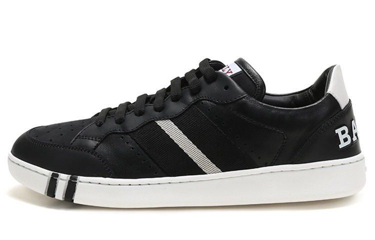 BALLY Stripe Fabric Lace-Up Low-Top Sneaker 'Black White'