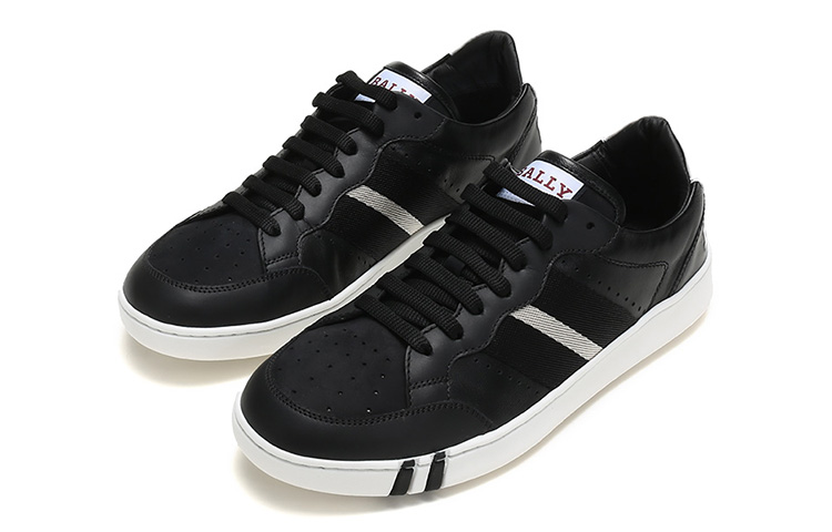 BALLY Stripe Fabric Lace-Up Low-Top Sneaker 'Black White' 圖 3