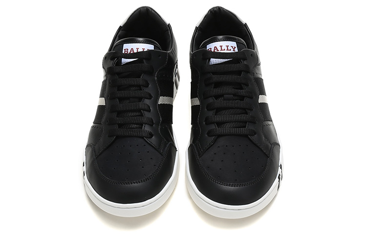 BALLY Stripe Fabric Lace-Up Low-Top Sneaker 'Black White' 圖 4