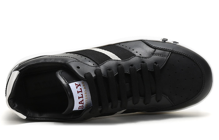 BALLY Stripe Fabric Lace-Up Low-Top Sneaker 'Black White' 圖 5