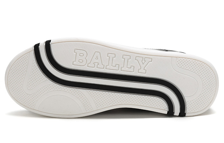 BALLY Stripe Fabric Lace-Up Low-Top Sneaker 'Black White' 圖 6