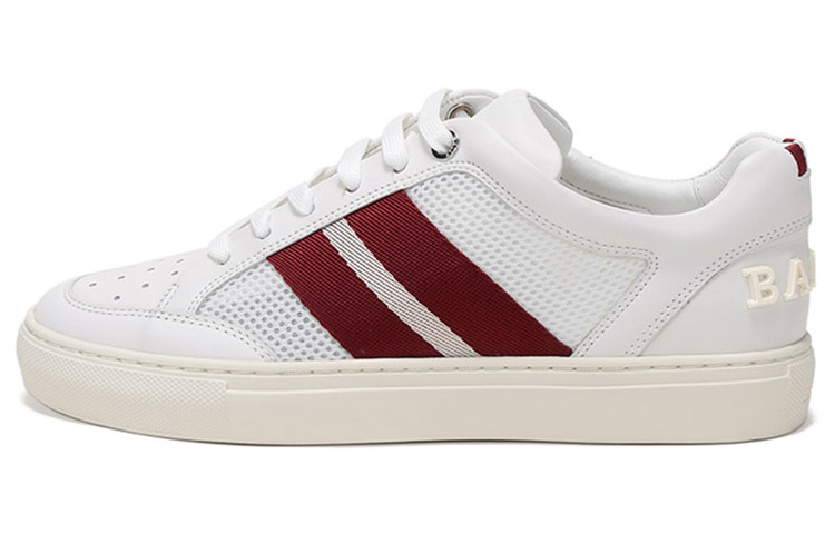 BALLY Stripe Fabric Sneakers 'White Red' 6234631