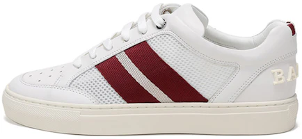 BALLY Stripe Fabric Sneakers 'White Red' 6234631 BALLY Stripe Fabric Sneakers 'White Red' 6234631