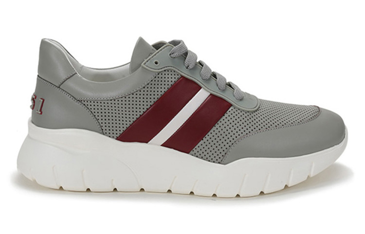 BALLY Stripe Lace-Up Casual Sneaker 'Grey Leather' 圖 2