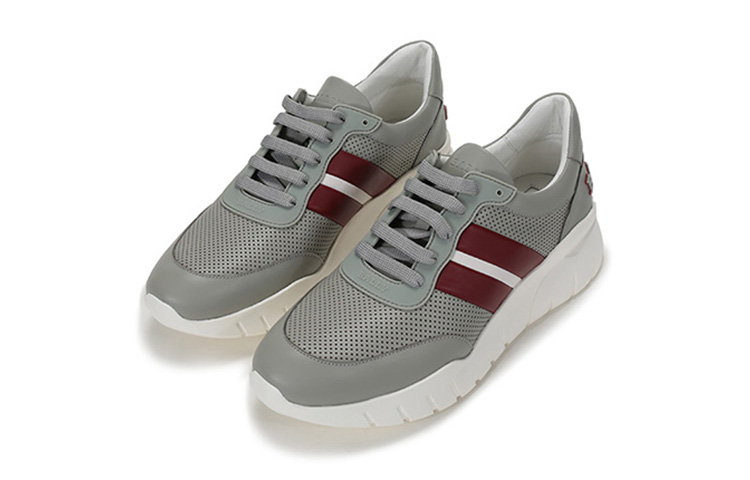 BALLY Stripe Lace-Up Casual Sneaker 'Grey Leather' 圖 3