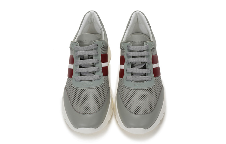 BALLY Stripe Lace-Up Casual Sneaker 'Grey Leather' 圖 4