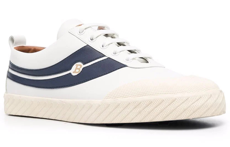 BALLY Stripe Lace-Up Sneakers 'White' 圖 2