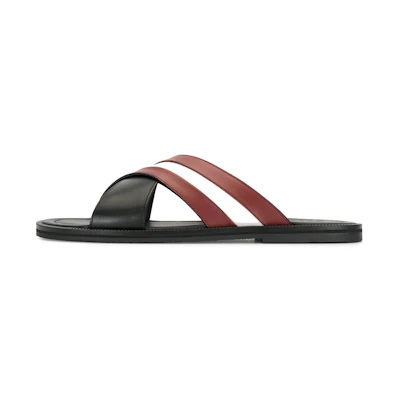 BALLY Stripe Slides 'Black Red White'