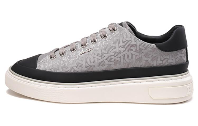 BALLY Striped Lace-Up Fashion Sneakers 'Black Grey'