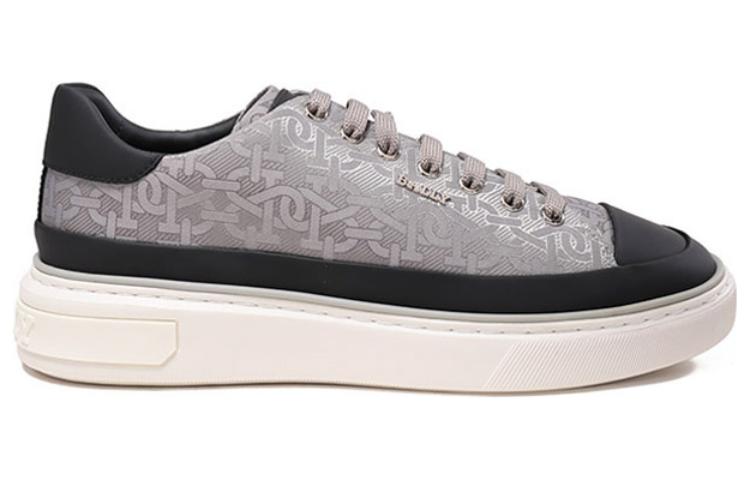 BALLY Striped Lace-Up Fashion Sneakers 'Black Grey' 圖 2