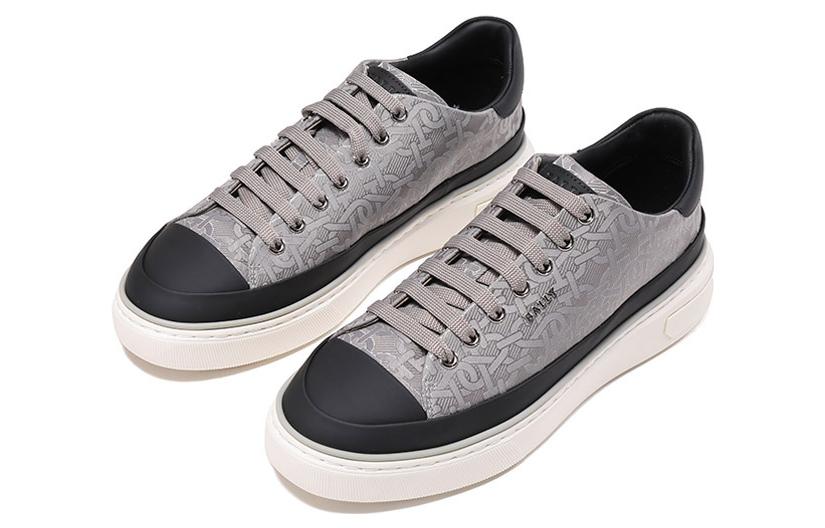 BALLY Striped Lace-Up Fashion Sneakers 'Black Grey' 圖 3