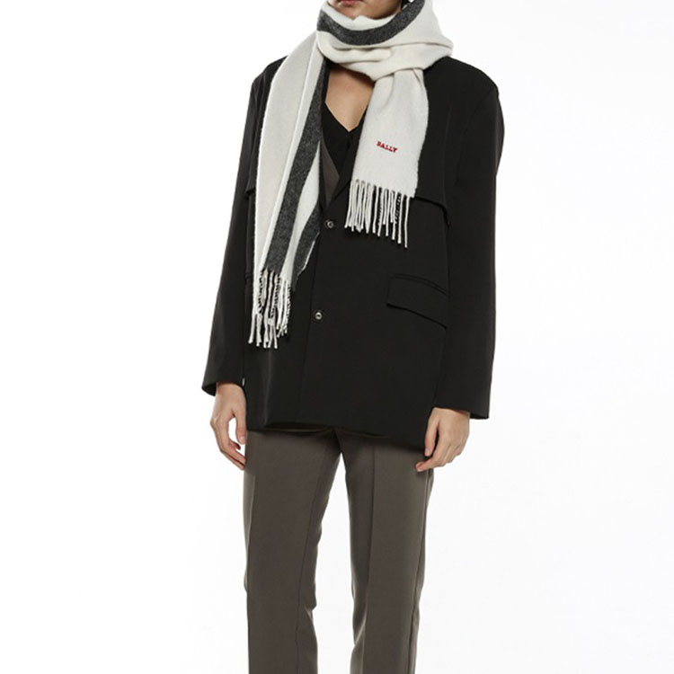 BALLY Striped Warm Knit Scarf Unisex Couple Style. 6302424 圖 6