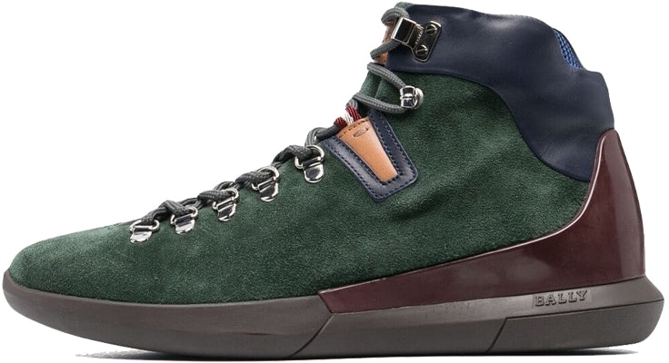 BALLY 绿色温暖麂皮拼接徒步短靴 6217425 Buy BALLY 绿色温暖麂皮拼接徒步短靴 6217425