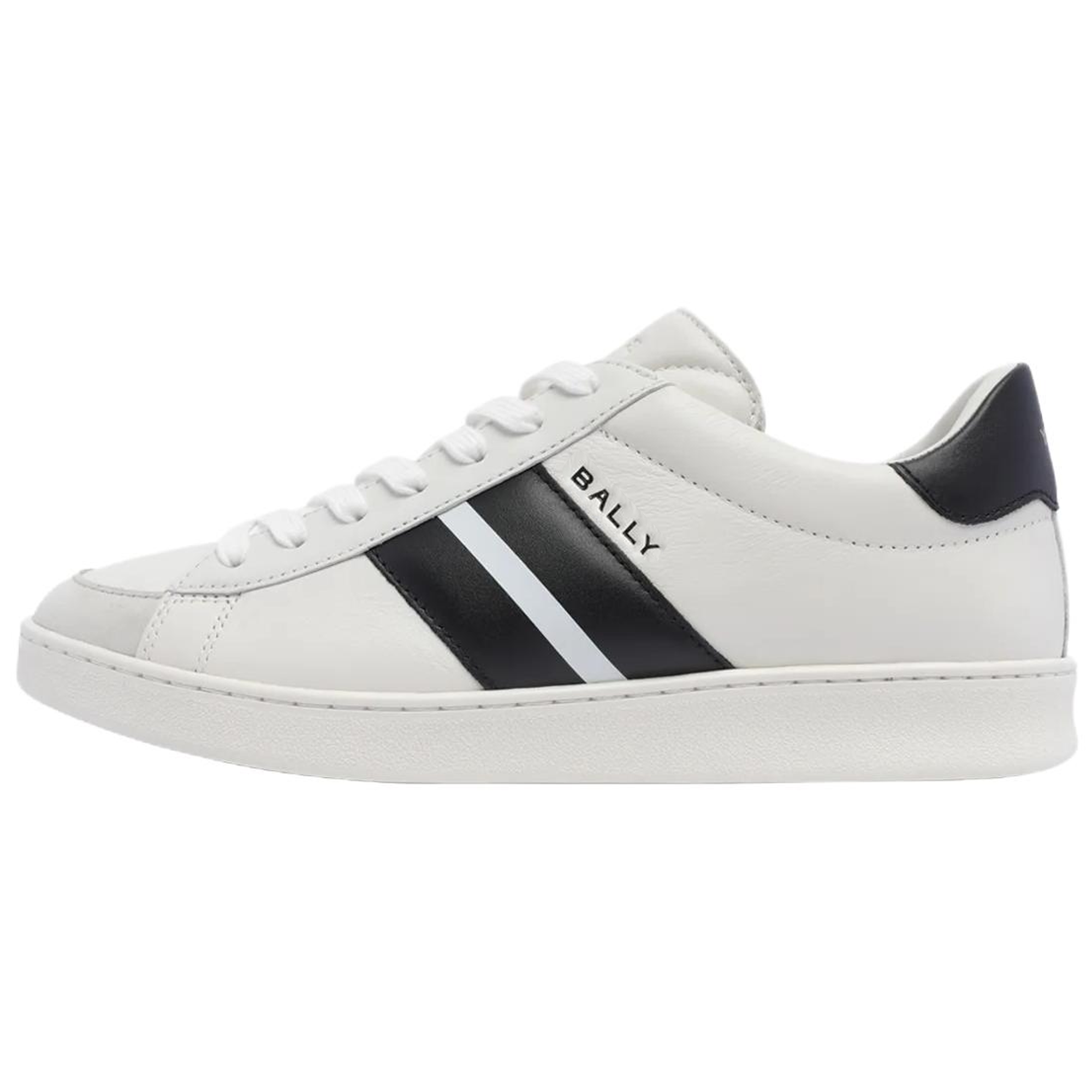 BALLY Tyger White Leather Suede Low-Top Sneakers for Men. 6309512