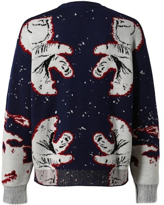 발리 유니섹스 네이비 패턴 크루넥 풀오버 스웨터 프론트 로고. M5BA922K-M Lookbook 발리 유니섹스 네이비 패턴 크루넥 풀오버 스웨터 프론트 로고. M5BA922K-M