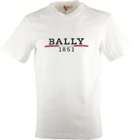 BALLY White T-Shirt with Letter Logo Embroidery and Crew Neck Design. 603086-05021-F010 BALLY White T-Shirt with Letter Logo Embroidery and Crew Neck Design. 603086-05021-F010