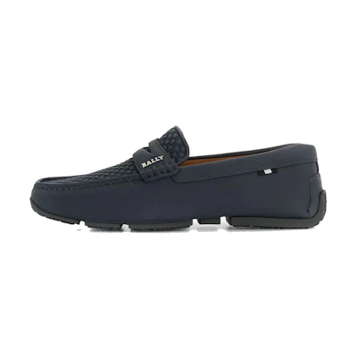 BALLY Woven Mesh Loafers 'Blue'
