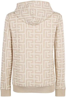 발망 베이지 로고 프린트 드로스트링 후디. XH1JR002JB70-GHO Lookbook 발망 베이지 로고 프린트 드로스트링 후디. XH1JR002JB70-GHO