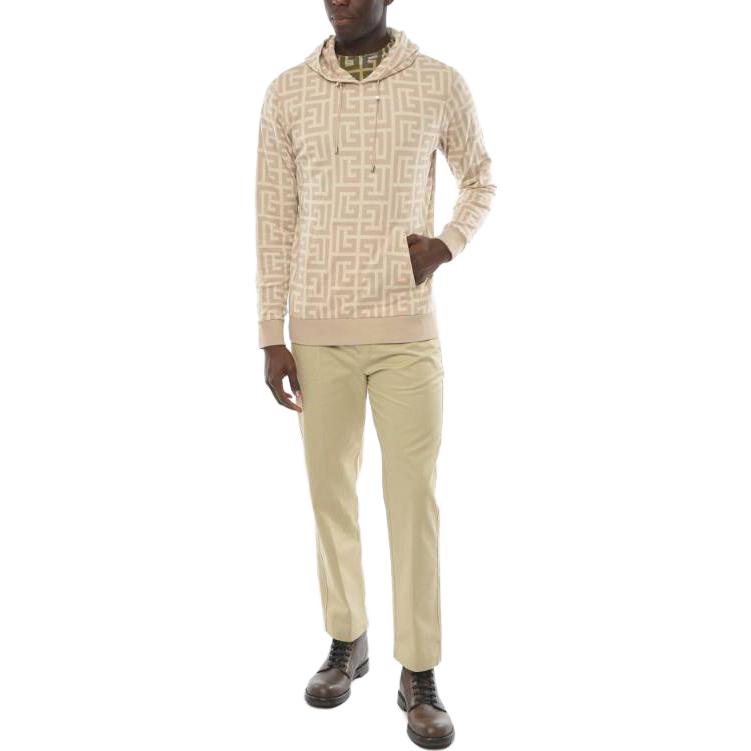 Shop 발망 베이지 로고 프린트 드로스트링 후디. XH1JR002JB70-GHO