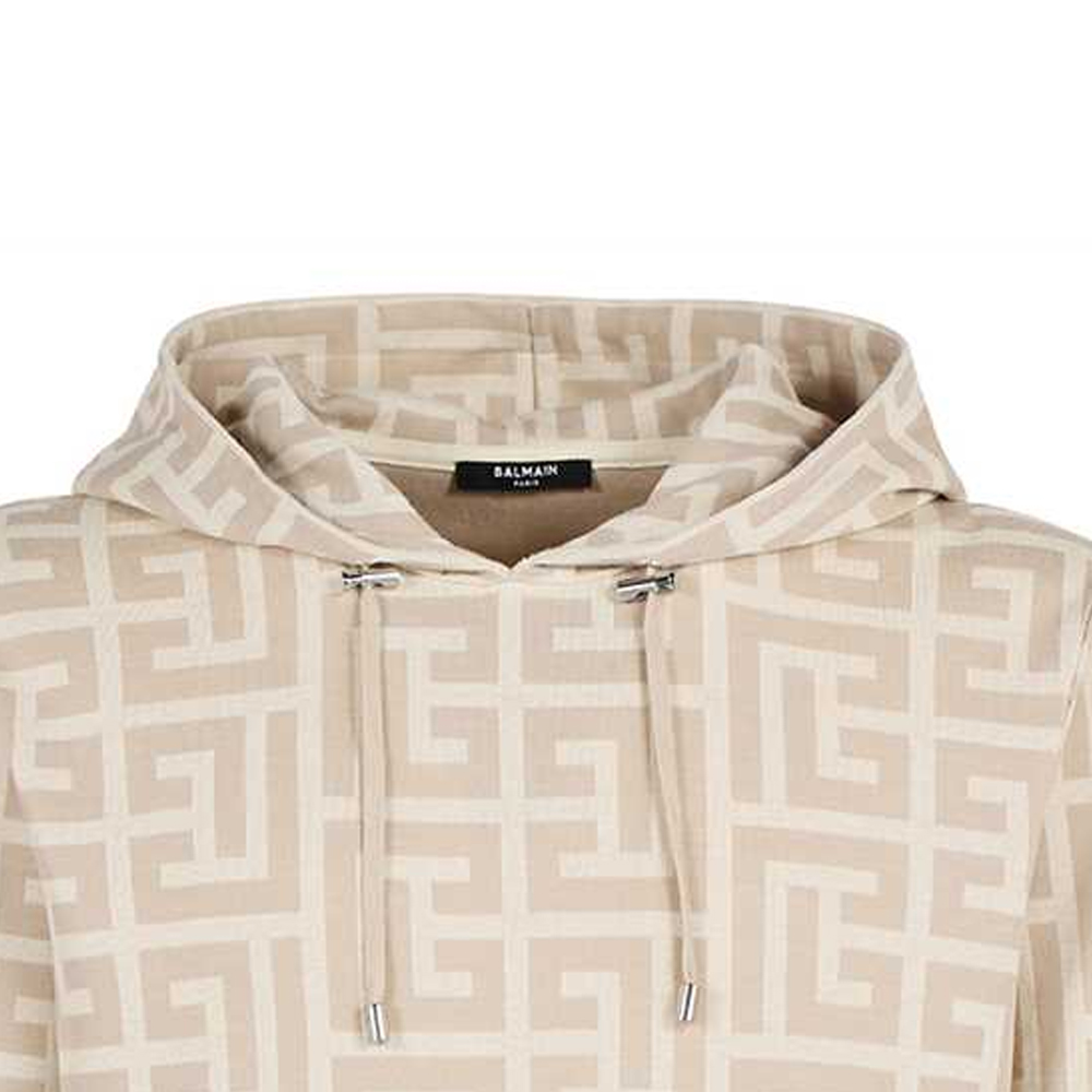 Sizing 발망 베이지 로고 프린트 드로스트링 후디. XH1JR002JB70-GHO