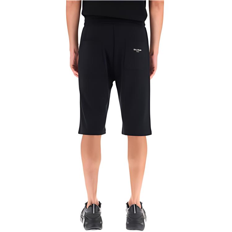 Shop 발망 블랙 레터 프린트 스트링 캐주얼 반바지. BH1OA003BB04-EAB