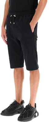 발망 블랙 레터 프린트 스트링 캐주얼 반바지. BH1OA003BB04-EAB Purchase 발망 블랙 레터 프린트 스트링 캐주얼 반바지. BH1OA003BB04-EAB