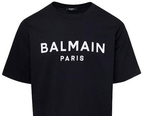 巴尔曼 黑色圆领字母印花短袖T恤 CH1EG000-BB73-EAB Sizing 巴尔曼 黑色圆领字母印花短袖T恤 CH1EG000-BB73-EAB