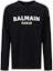Buy BALMAIN Black Crewneck Long Sleeve T-Shirt with Letter Print. DH1EK035-BC77-EAB
