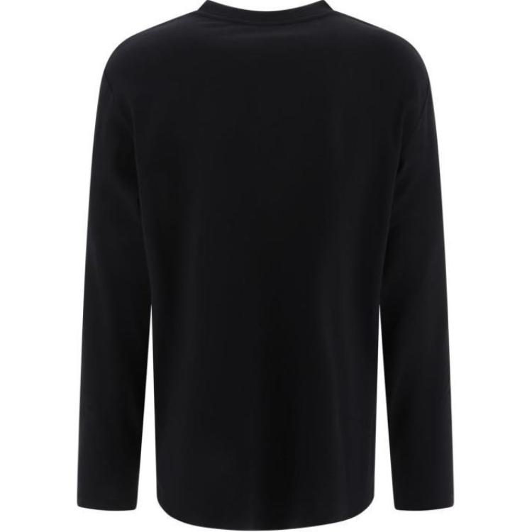 Lookbook BALMAIN  Black Crewneck Long Sleeve T-Shirt with Letter Print. DH1EK035-BC77-EAB