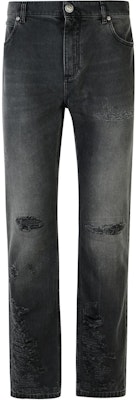 巴尔曼 黑色破洞牛仔裤带拉链口袋 DH1MI043-DE68-0PC Buy 巴尔曼 黑色破洞牛仔裤带拉链口袋 DH1MI043-DE68-0PC