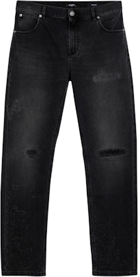 巴尔曼 黑色破洞牛仔裤带拉链口袋 DH1MI043-DE68-0PC Order 巴尔曼 黑色破洞牛仔裤带拉链口袋 DH1MI043-DE68-0PC