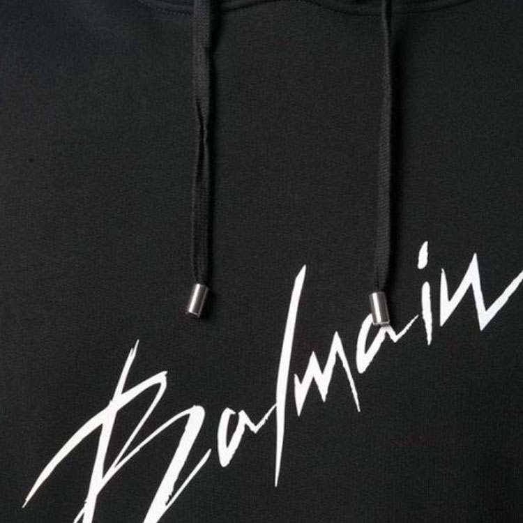 Purchase 巴尔曼 黑色连帽衫 带标志字母印花 RH13208I068-0PA