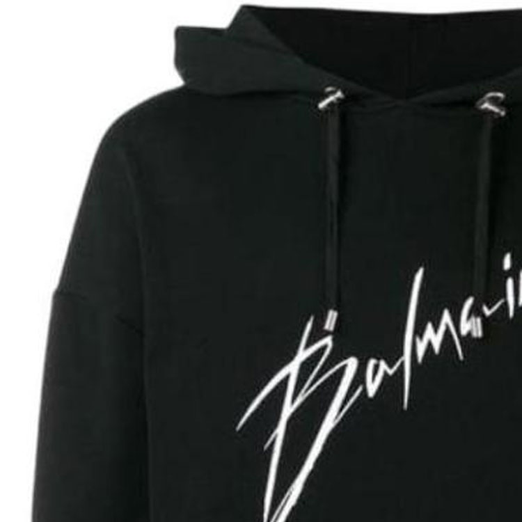 Details for 巴尔曼 黑色连帽衫 带标志字母印花 RH13208I068-0PA