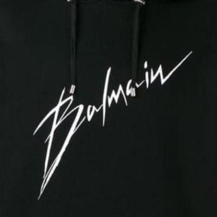 Sizing 巴尔曼 黑色连帽衫 带标志字母印花 RH13208I068-0PA