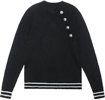 BALMAIN Black Knit Button-Up Cashmere Sweater Long Sleeve. YH1KD037KC55-0PA BALMAIN Black Knit Button-Up Cashmere Sweater Long Sleeve. YH1KD037KC55-0PA