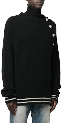 BALMAIN 黑色針織鈕扣羊絨長袖毛衣 YH1KD037KC55-0PA Details for BALMAIN 黑色針織鈕扣羊絨長袖毛衣 YH1KD037KC55-0PA