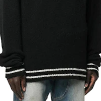 Sizing BALMAIN 黑色針織鈕扣羊絨長袖毛衣 YH1KD037KC55-0PA