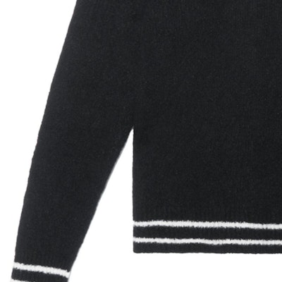 BALMAIN 黑色針織鈕扣羊絨長袖毛衣 YH1KD037KC55-0PA 1