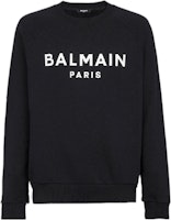 Balmain Black Letter Logo Print Crewneck Long Sleeve Sweatshirt AH1JQ005BB65-EAB Balmain Black Letter Logo Print Crewneck Long Sleeve Sweatshirt AH1JQ005BB65-EAB
