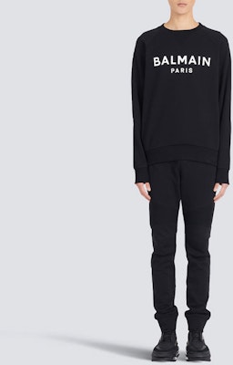 Balmain 黑色字母印花圓領長袖衛衣 AH1JQ005BB65-EAB Lookbook Balmain 黑色字母印花圓領長袖衛衣 AH1JQ005BB65-EAB